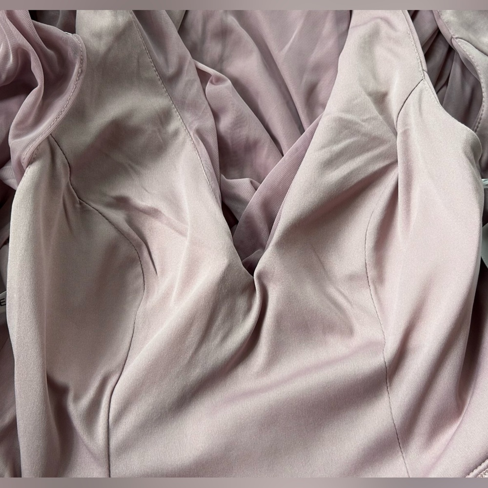 AZAZIE Jael Dusty Mauve V-Neck Ruffle Maxi Dress Bridesmaid Formal Gown Size 12 - Picture 13 of 15
